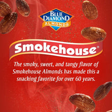 Blue Diamond Smokehouse almonds promotional label with smoky sweet tangy text