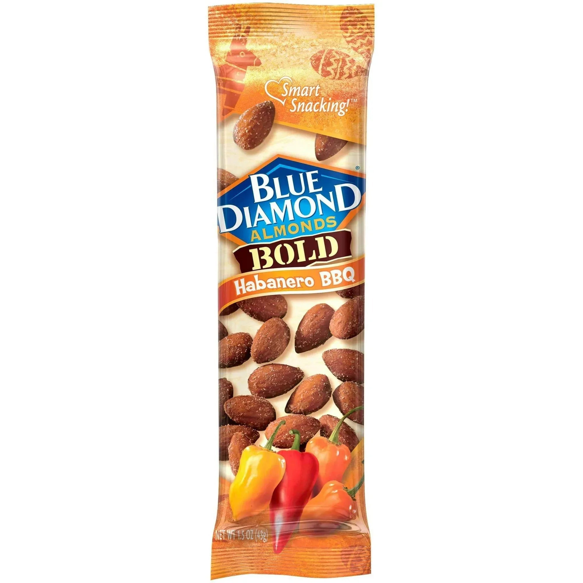 Blue Diamond Almonds, Habanero BBQ, 1.5 oz (Innerpack of 12)