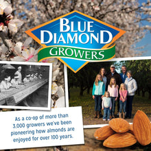 Blue Diamond Growers promotional box with roasted almonds and family photo collage