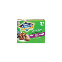 Blue Diamond 32-pack On-the-Go whole natural almonds box, green front panel