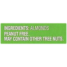 Ingredients label: almonds, peanut free; may contain other tree nuts