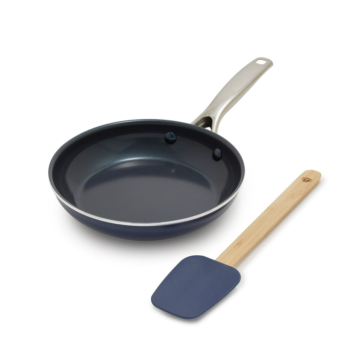 Blue Diamond 8â€³ Ceramic Nonstick Fry Pan with Spatula, Dishwasher Safe, Oven Safe, Metal Utensil Safe