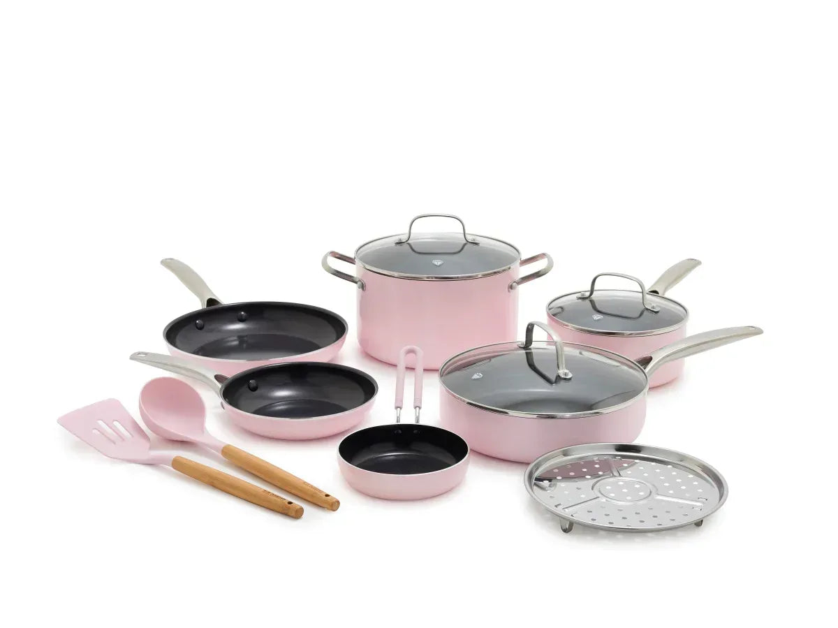 Blue Diamond 12-Piece Ceramic Nonstick Cookware Set – Toxin-Free, Dishwasher Safe, Oven Safe, Nonstick