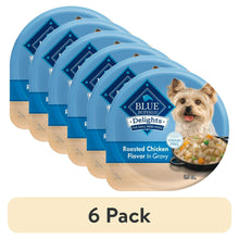 6-pack wet dog food cups, Blue Buffalo Delights roasted chicken gravy, grain-free, 3.5 oz