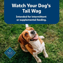Dog beside Blue Buffalo Health Bars treat promo panel with biscuit logo