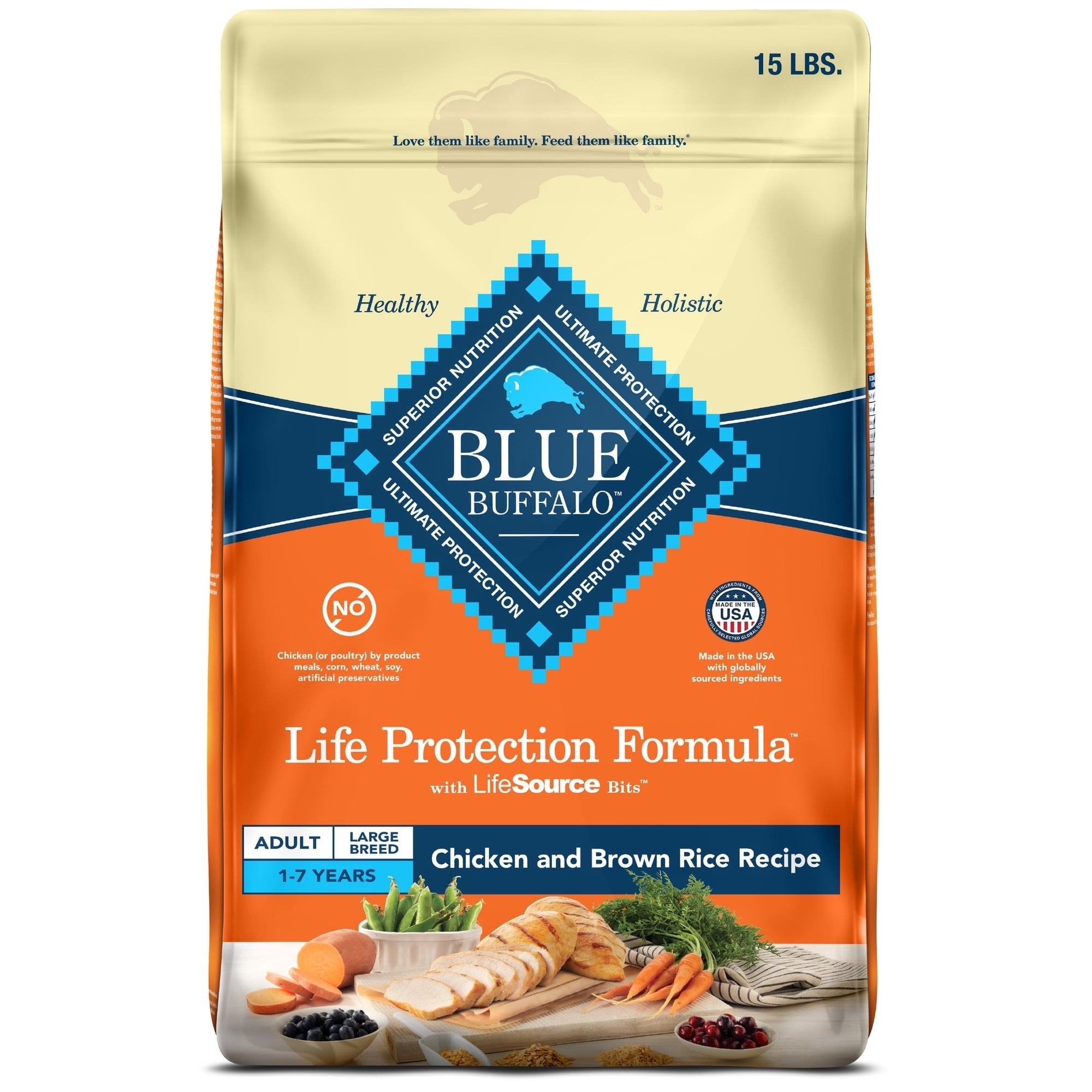 Blue Buffalo Life Protection Formula Large Breed Dry Dog Food, Chicken & Rice
