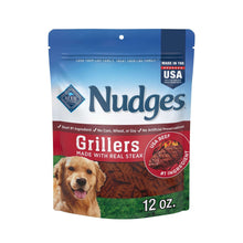 Blue Buffalo Nudges Grillers dog treat bag, real steak, 12 oz