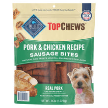 Dog treat pouch for Top Chews pork & chicken recipe, net wt 36 oz