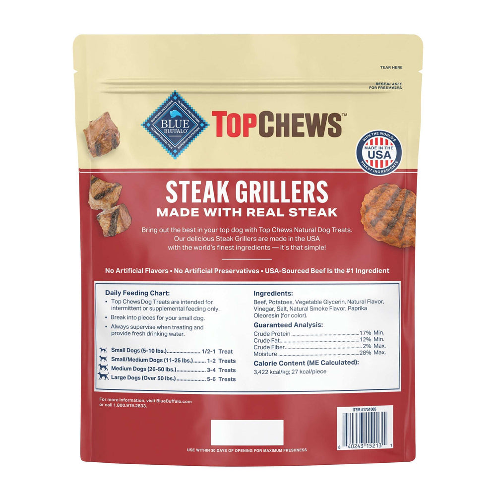 Blue Buffalo Top Chews Steak Grillers for Dogs, 32 oz