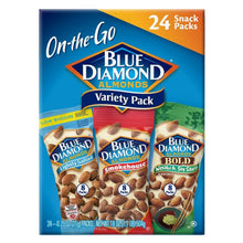 Blue Diamond almonds variety snack pack, 24-pack box with three flavor pouches