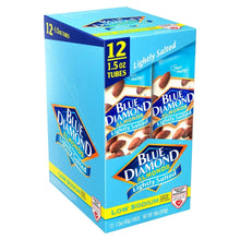 Lightly salted almond box with Blue Diamond branding, 12 tubes