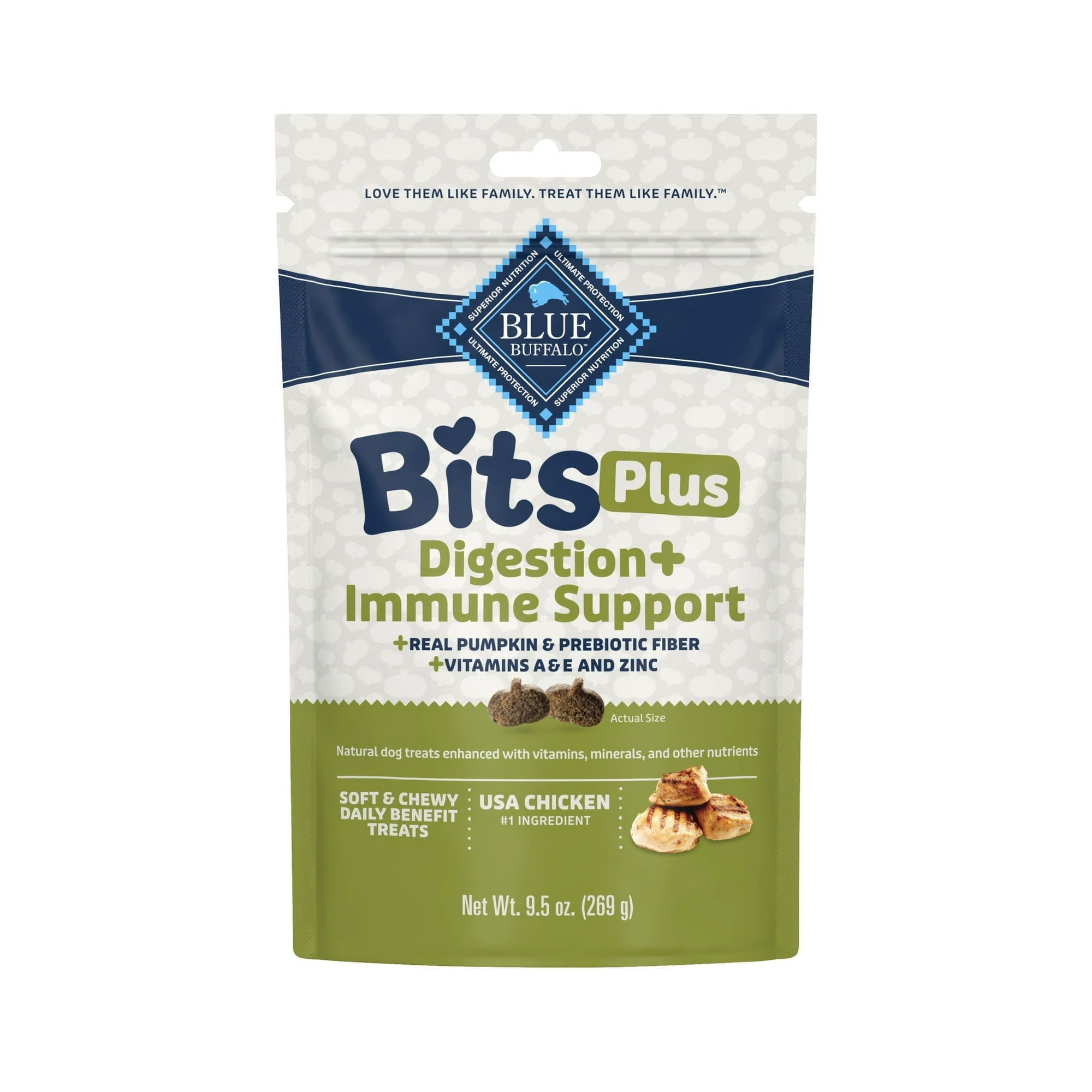 Blue Buffalo BLUE Bits Plus Mobility and Immune Support Daily Benefit Dog Treats, Soft & Chewy Morsels, 9.5-oz. Bag