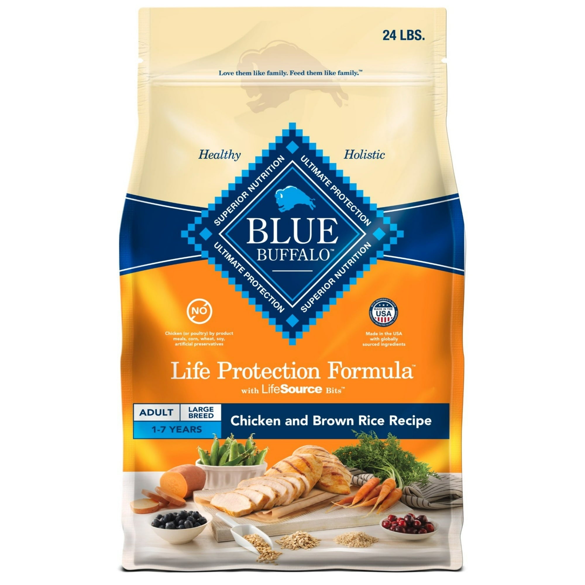 Blue Buffalo Life Protection Formula Large Breed Dry Dog Food, Chicken & Rice