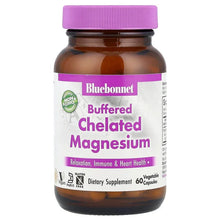 Bluebonnet buffered chelated magnesium supplement bottle, purple cap; 60 veggie capsules