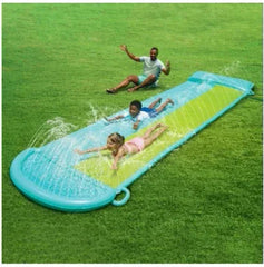 Bluescape 18ft Blue Double Lane Water Slide Racer, with Sprinklers, Age 5 to 12, Unisex
