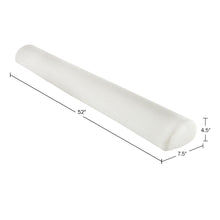 White padded bed bumper roll, 52 in long, 7.5 in wide, 4.5 in high