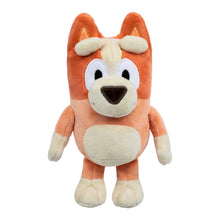 Orange plush dog character with cream belly and white muzzle, soft stuffed toy