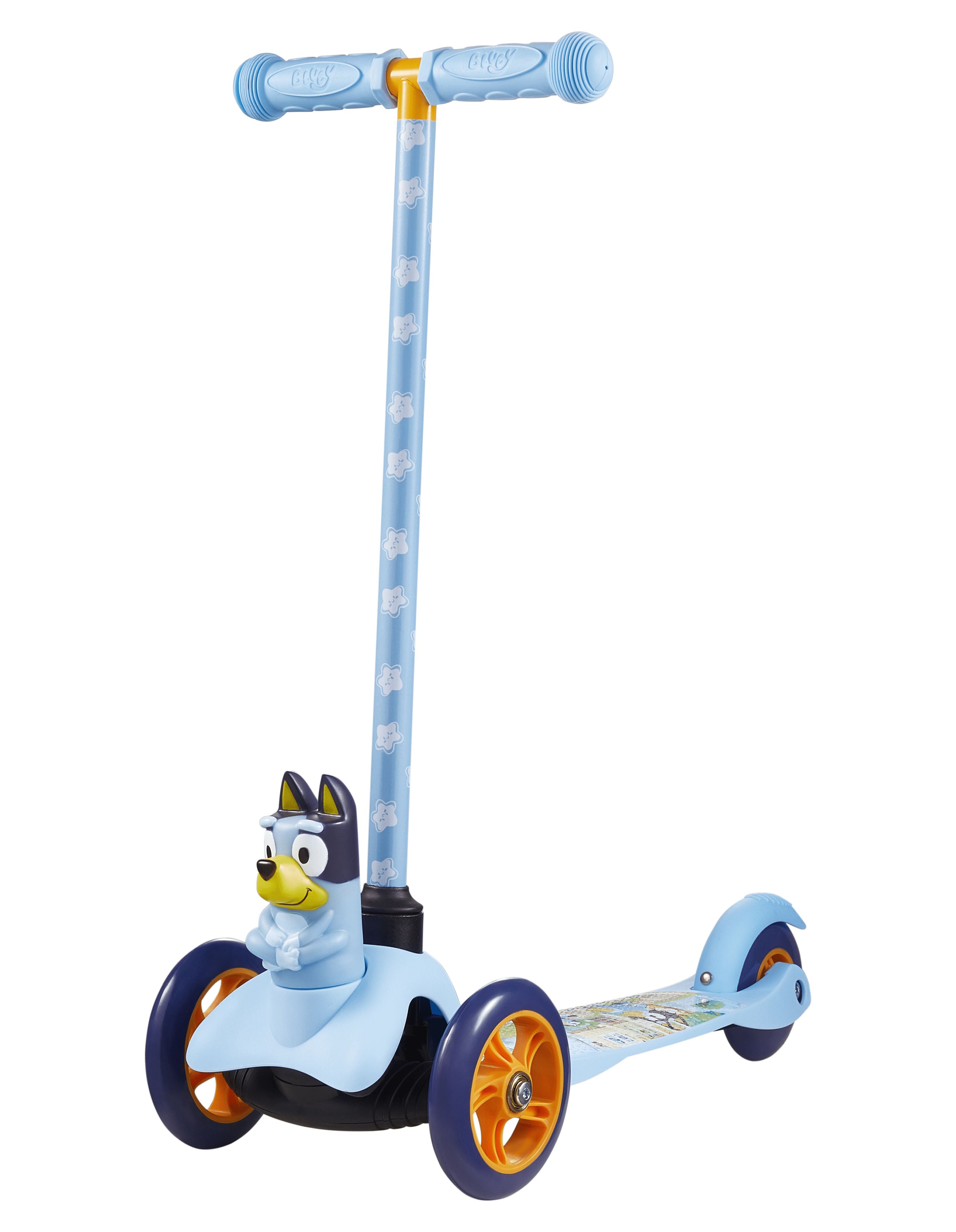 Bluey Bingo Ride-N-Glide Buddies 3D Toddler Scooter, 3 Wheel Kick Scooter for Kids Ages 3+, Green