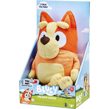 Talking Bingo plush in retail box, orange dog with cream muzzle and belly