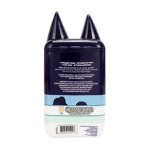 Kids' 2-in-1 shampoo and body wash bottle back with ingredient and directions panel