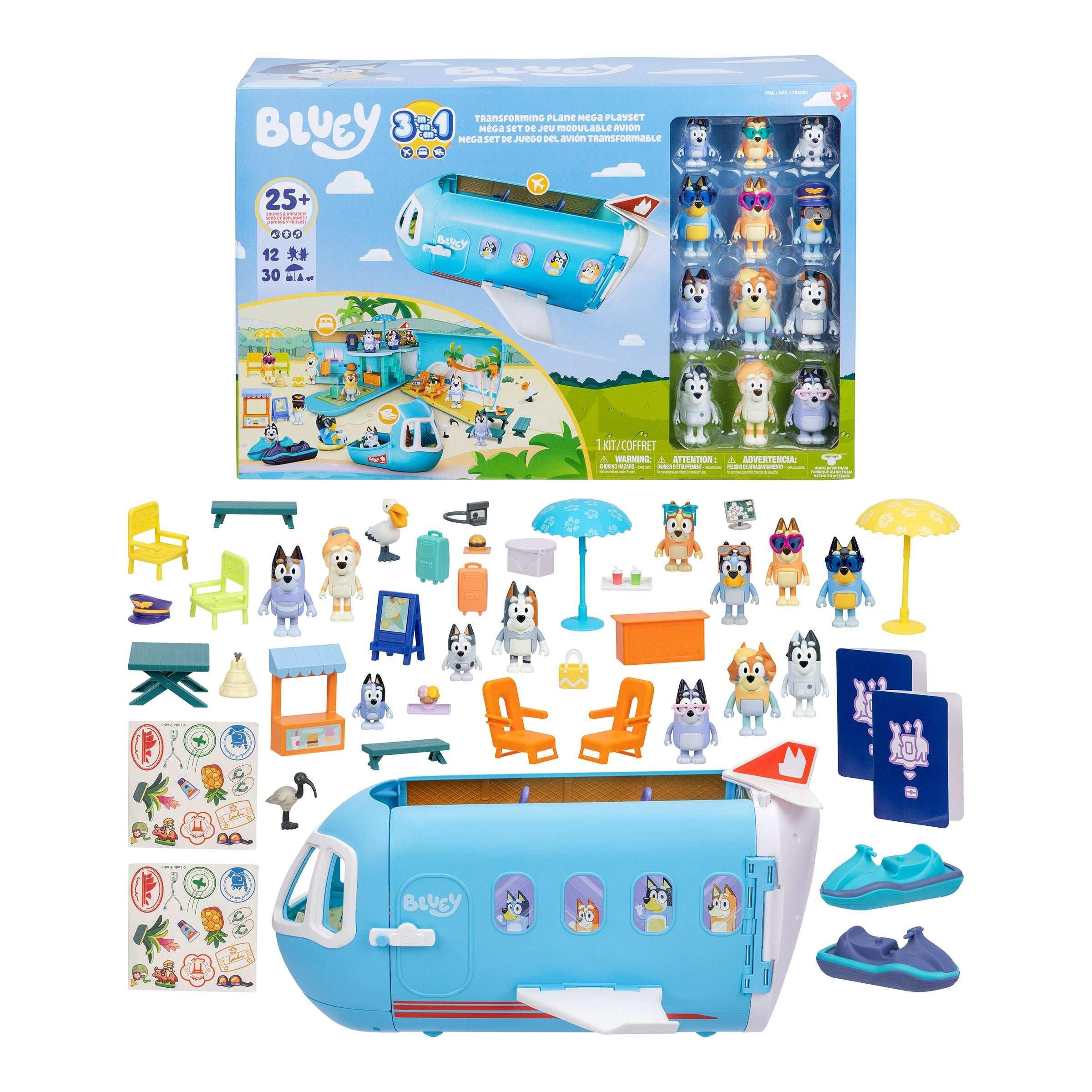 Bluey 3 in 1 Transforming Plane Mega Playset - USA MEGA SHOP
