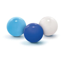 Soft play ball set with blue and white plastic balls