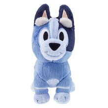 Light blue plush character with dark ears and white face markings
