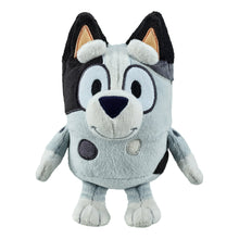 Light blue plush character with black ears and paw-style arms