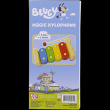 Bluey magic xylophone package back with 4 keys and 1 mallet