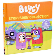 Hardcover storybook collection cover with Bluey characters and bold title