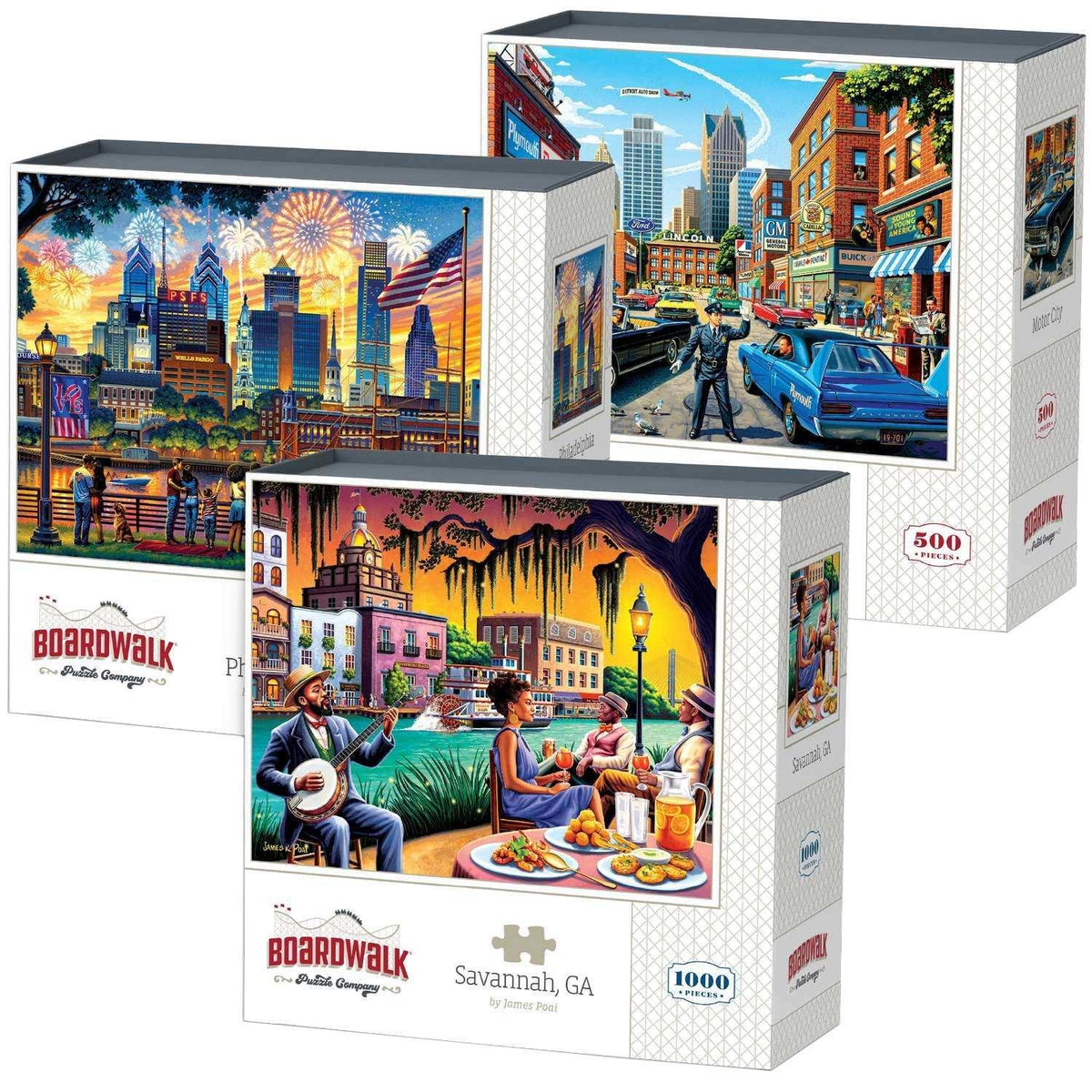Boardwalk Assorted Jigsaw Puzzles, 3-pack - USA MEGA SHOP