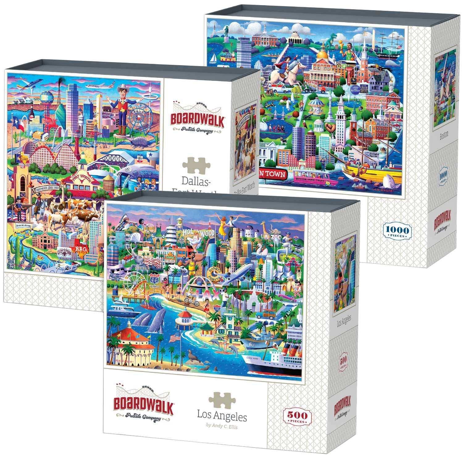 Boardwalk Assorted Jigsaw Puzzles, 3-pack - USA MEGA SHOP