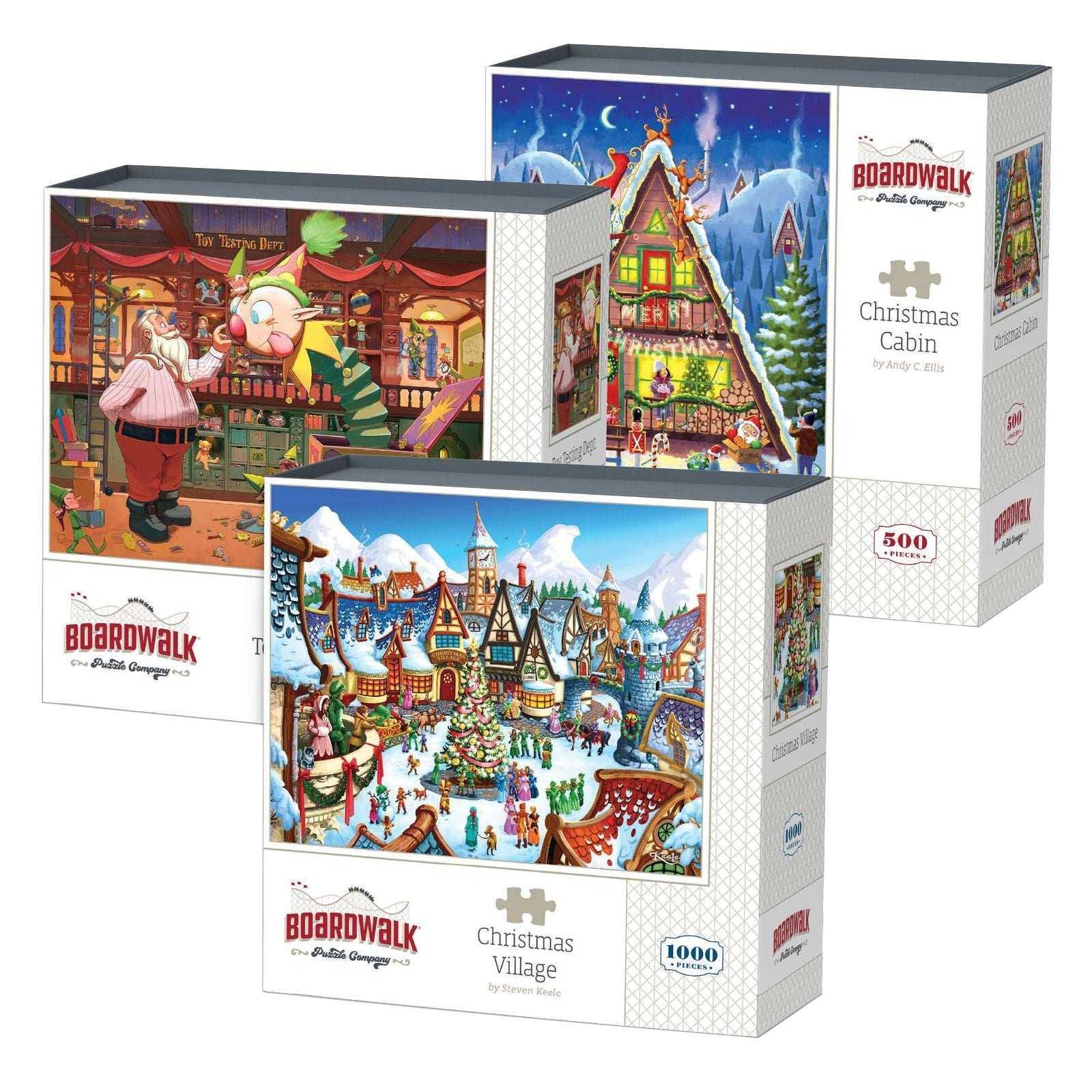 Boardwalk Assorted Jigsaw Puzzles, 3-pack