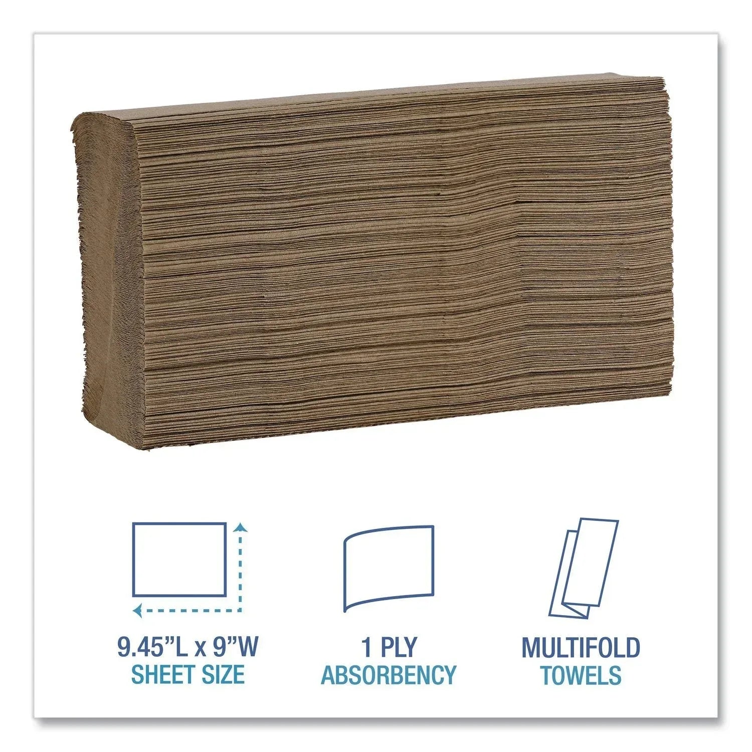Boardwalk Multifold 1-Ply Natural Paper Towels 16 pks., 250 towels/pk. - USA MEGA SHOP