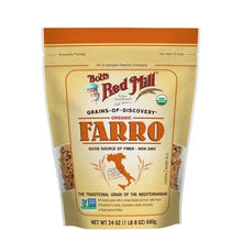 Organic farro grain bag with front label