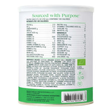 Bobbie organic infant formula can, nutrition facts and ingredient information panel