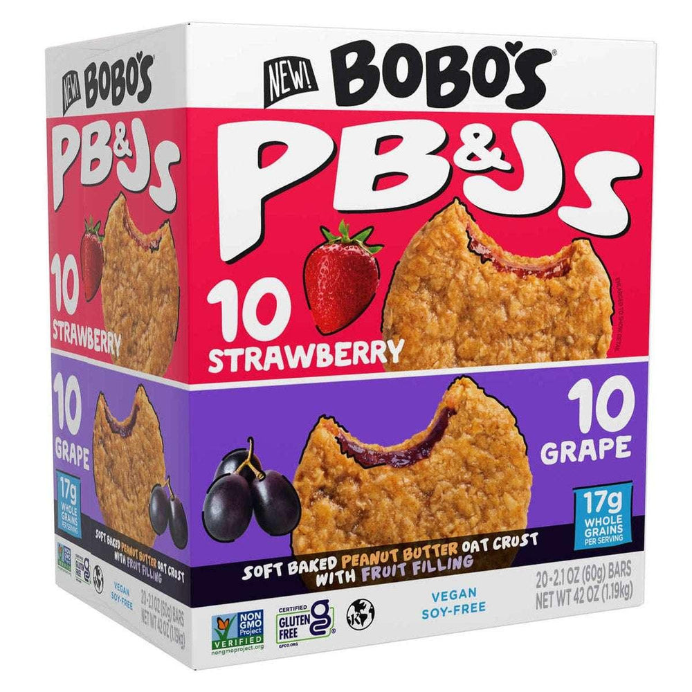 Bobo's PB&Js Oat Sandwich Bar, Variety Pack, 2.1 oz, 20-count - USA MEGA SHOP