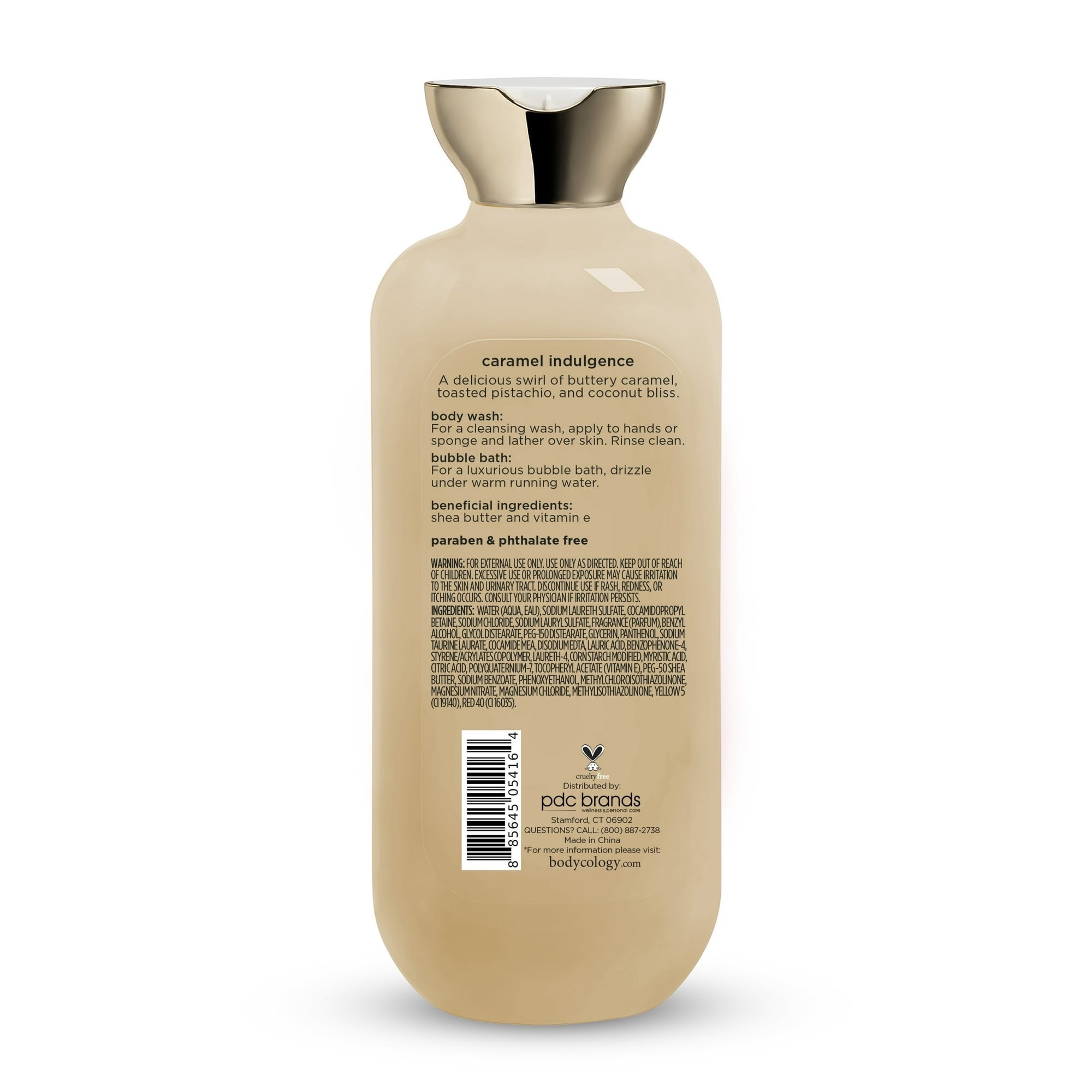 Bodycology 2-in-1 Body Wash & Bubble Bath, Caramel Indulgence, 16 fl oz