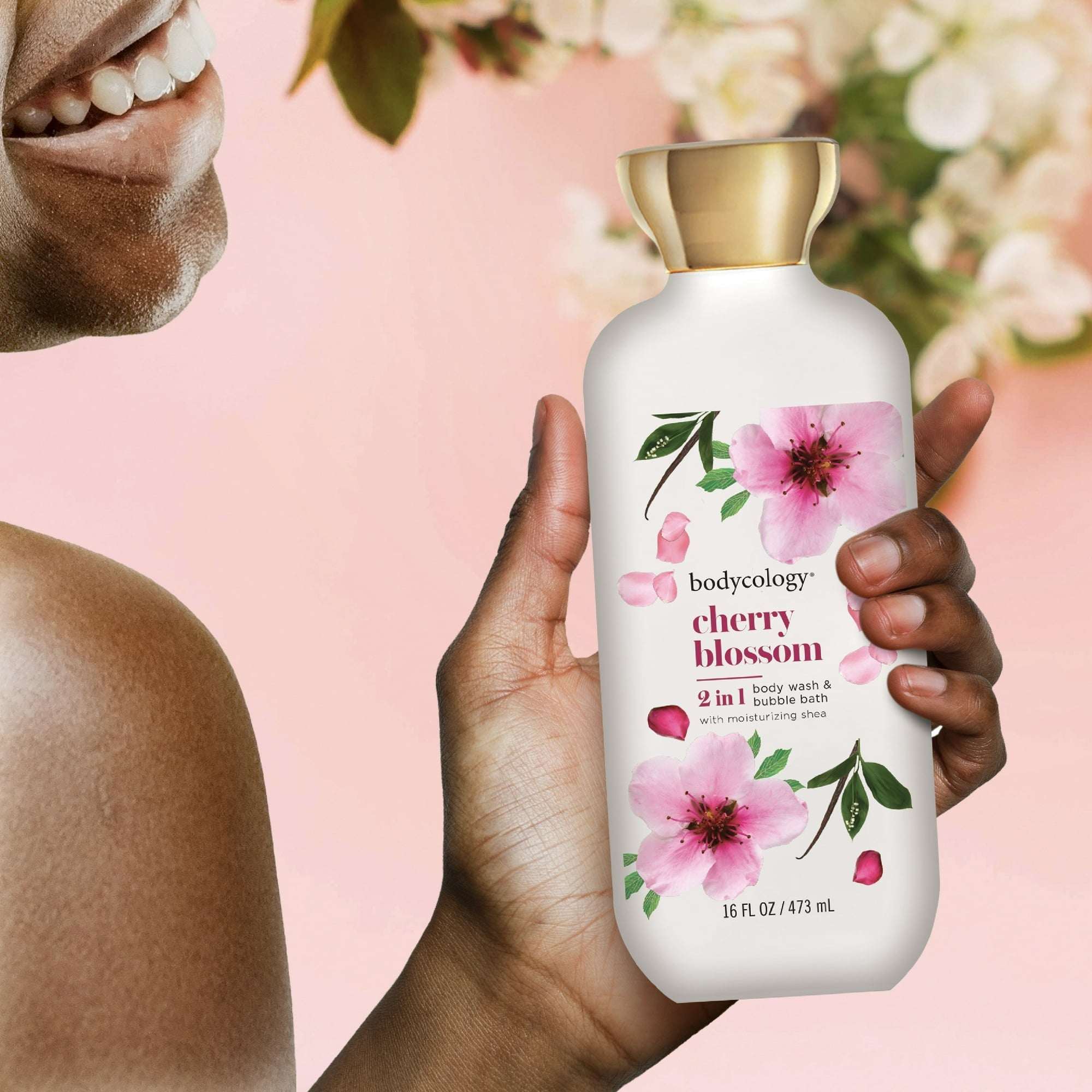 Bodycology Cherry Blossom 2-in-1 Body Wash and Bubble Bath, 16 fl oz