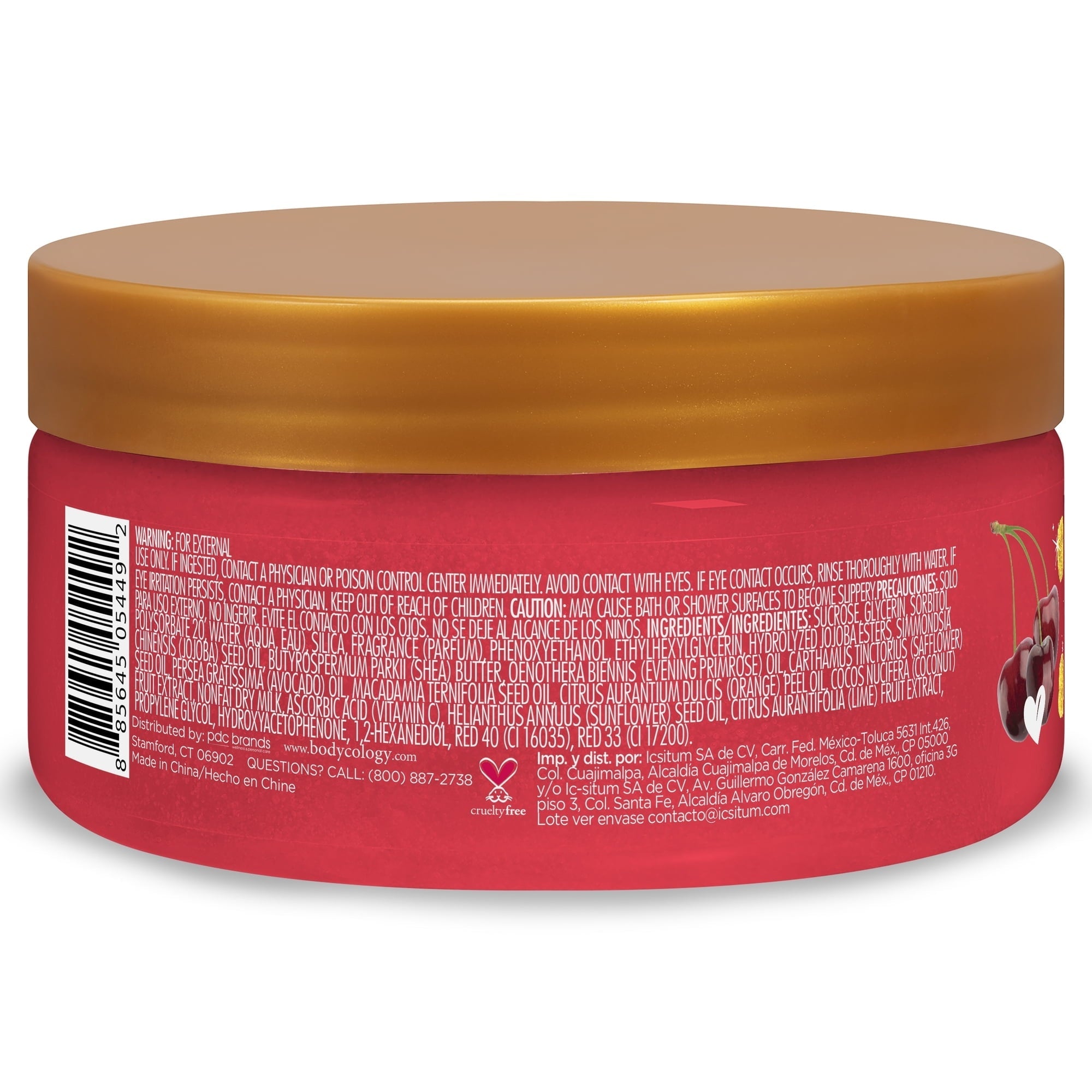 Bodycology Love You Cherry Much Exfoliating Sugar Scrub, 10.5 oz (4 PACK )