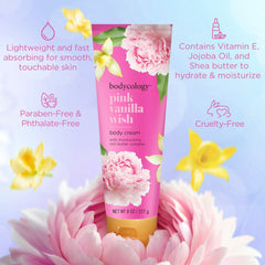 (5 pack) Bodycology Pink Vanilla Wish Shea Butter Body Cream 8 oz