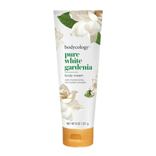 Bodycology pure white gardenia body cream tube, white with orange cap