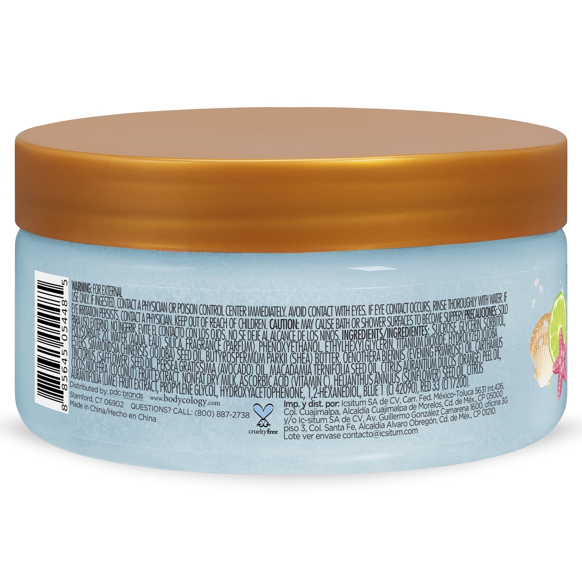 Bodycology Resting Beach Face Exfoliating Sugar Scrub, 10.5 oz (4 PACK )