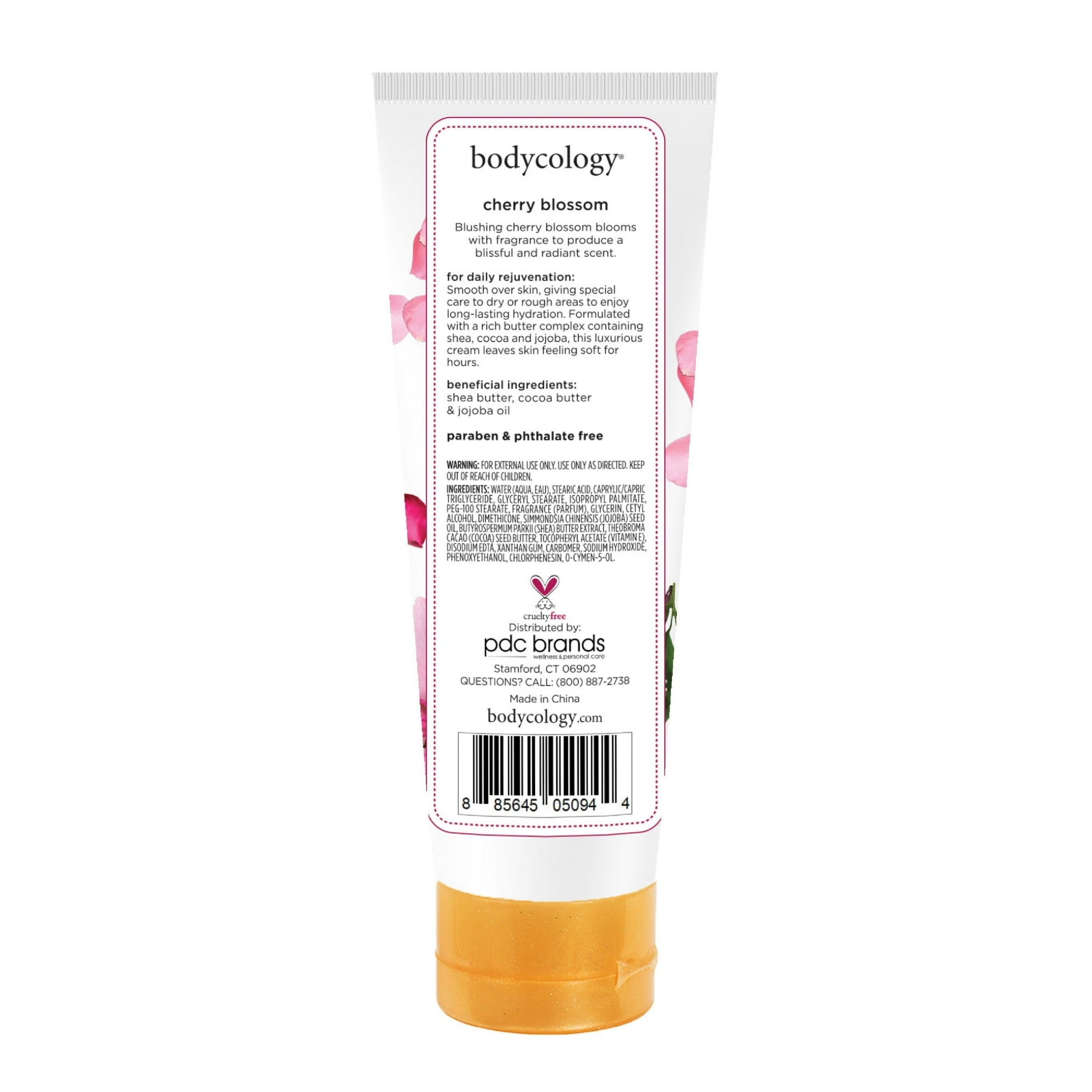 Bodycology Shea Butter Cherry Blossom Body Cream, 8 oz (PACK 5)