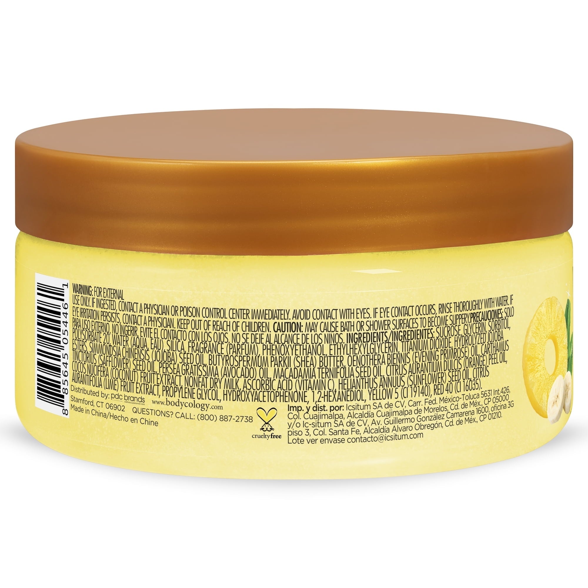 Bodycology Tropical Tease Exfoliating Sugar Scrub, 10.5 oz (3 PACK )