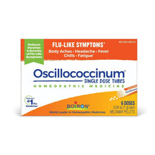 Boiron Oscillococcinum homeopathic medicine box, single dose tubes, 6 doses