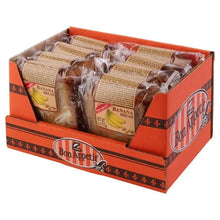 Banana bread slice multipack box with top view of individually wrapped slices