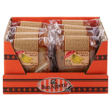 Banana bread slice multipack in orange retail box with wrapped individual slices