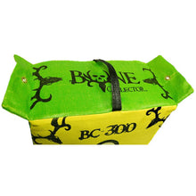 Archery target bag folded sideways, lime green top, yellow side panel with BC-300