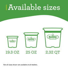 Sweet basil size options chart with three container sizes shown